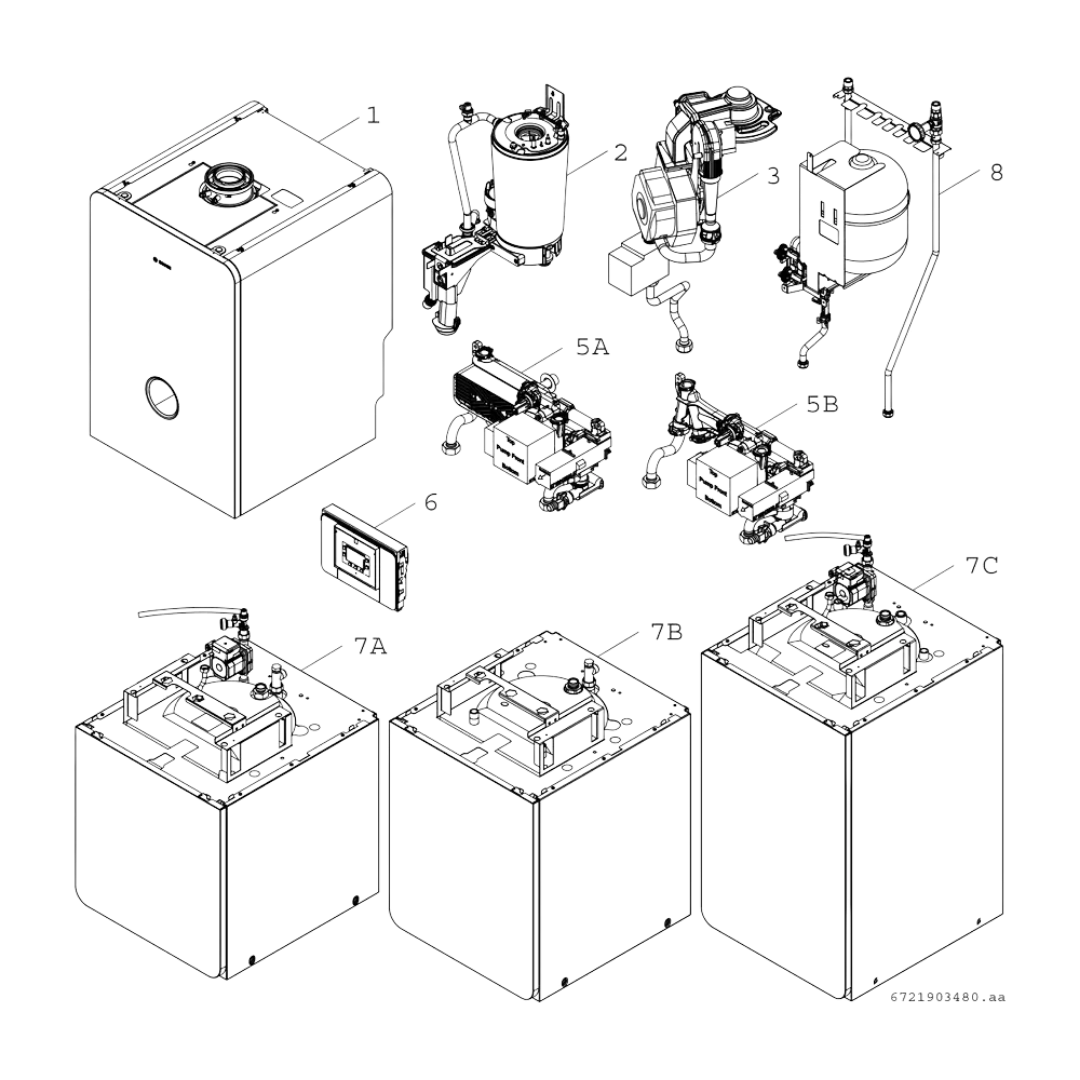 Chaudière gaz à condensation Bosch Condens GC5300i WM 24/210 SO 23 – 24 kW – Réf. 7738101041
