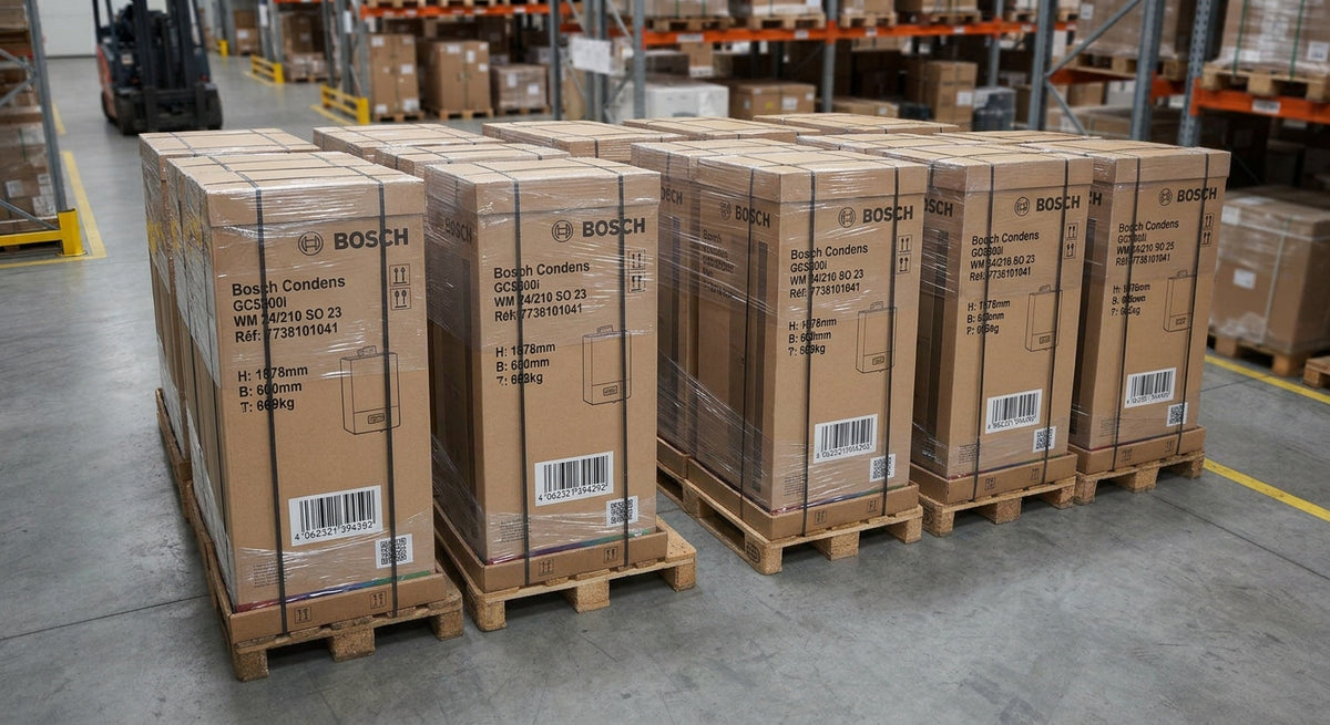 Lot de 16 chaudières gaz Bosch Condens GC5300i WM 24/210 SO 23 – 24 kW – Déstockage professionnel